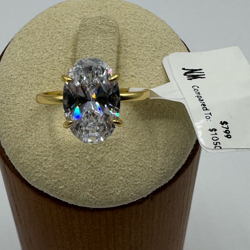 18k 3ct Oval Brilliant Cut Ring - Picture 8 of 12
